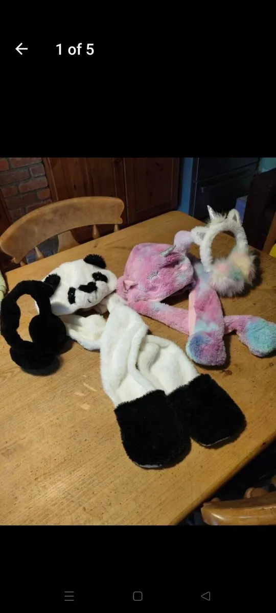 These are plush animal-themed hats with moving ear - Image 1