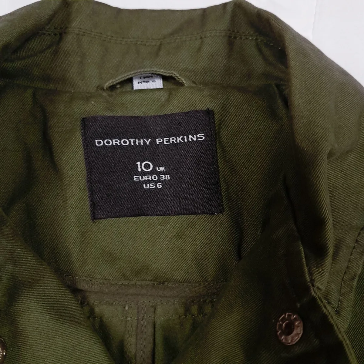Dorothy Perkins Khaki Green Floral Jacket 10UK - Image 2