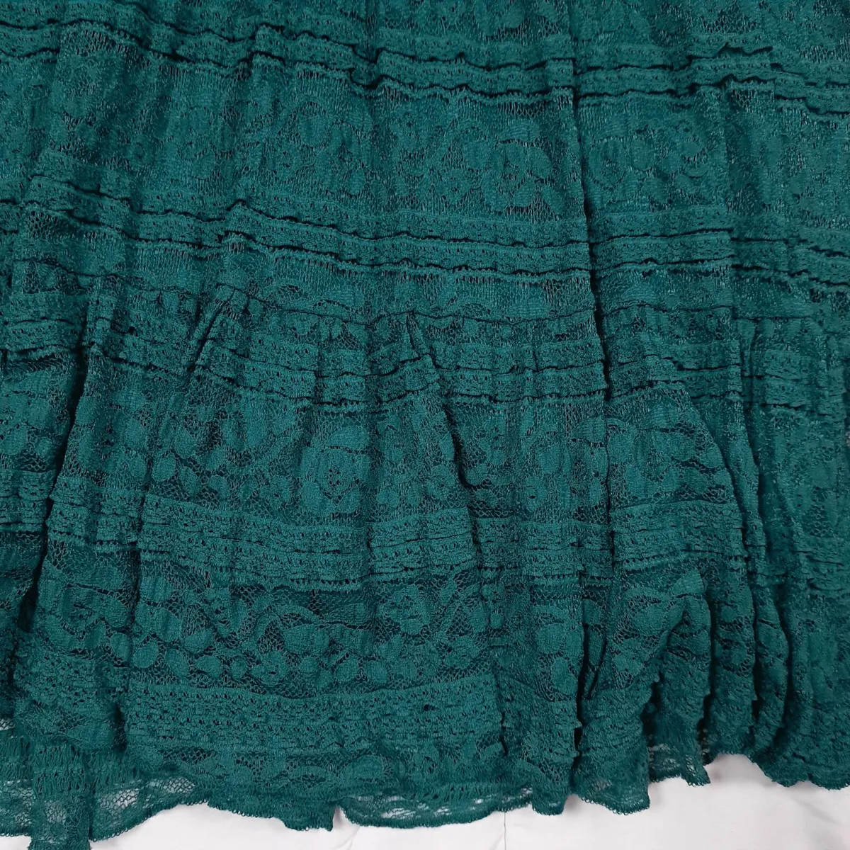 Per Una Teal Green Lace Tiered Midi Dress 12UK - Image 4