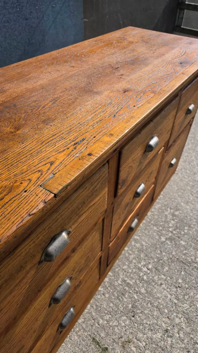 Vintage French dress makers kitchen island cabinet - Image 2