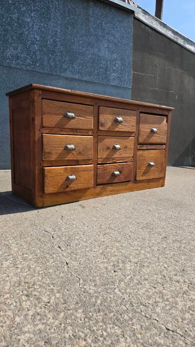 Vintage French dress makers kitchen island cabinet - Image 4