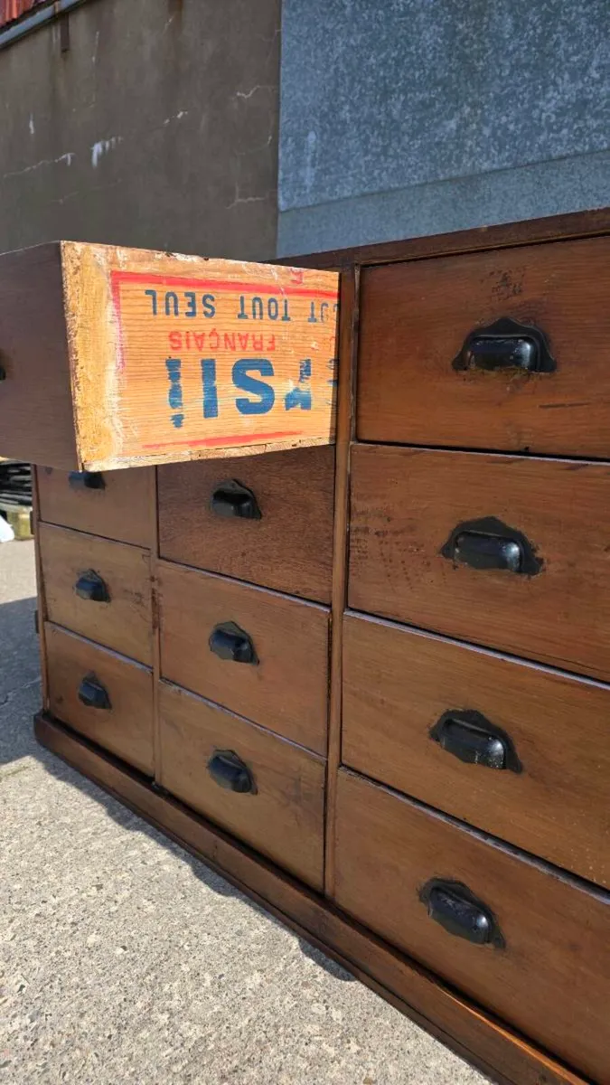 Vintage French apothecary style multi drawer unit - Image 2