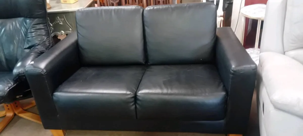Two Seat Faux Leather Sofa