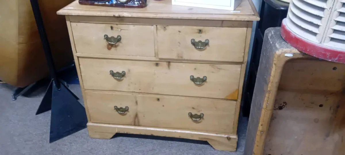 Victorian Stripped Pine Chest Of Drawers - Image 1