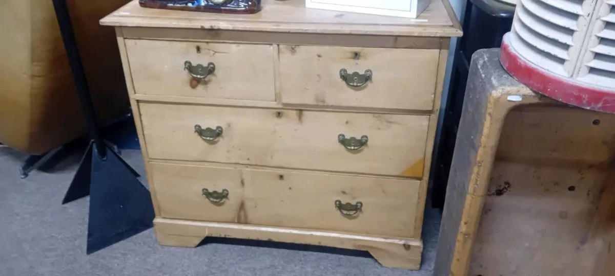 Victorian Stripped Pine Chest Of Drawers - Image 2