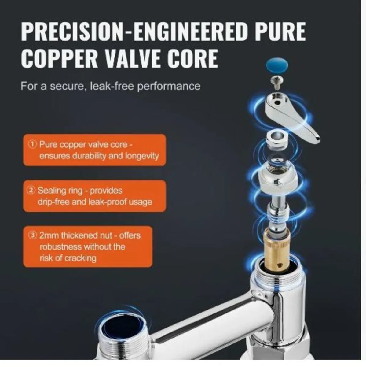 Commercial Faucet with Pre-Rinse Sprayer, 26" - Image 2