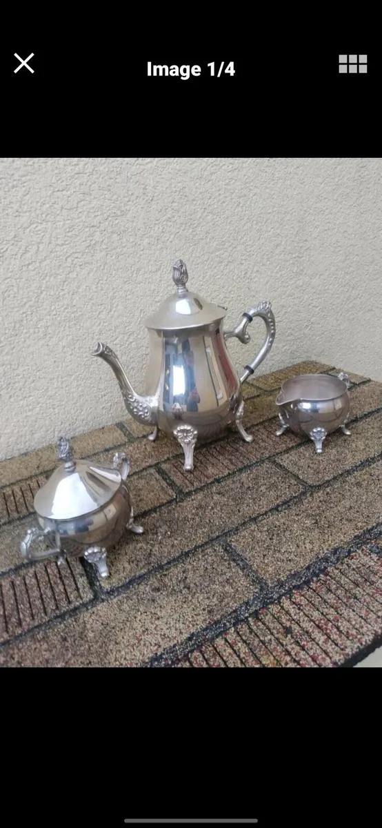 Vintage Indonesian silver plate coffee set - Image 1