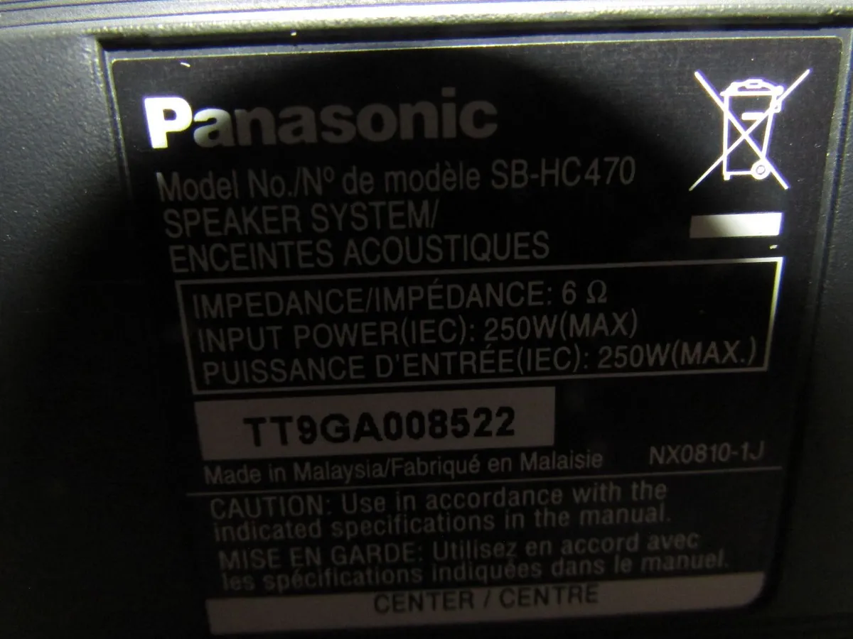 Panasonic speakers with sub - Image 2