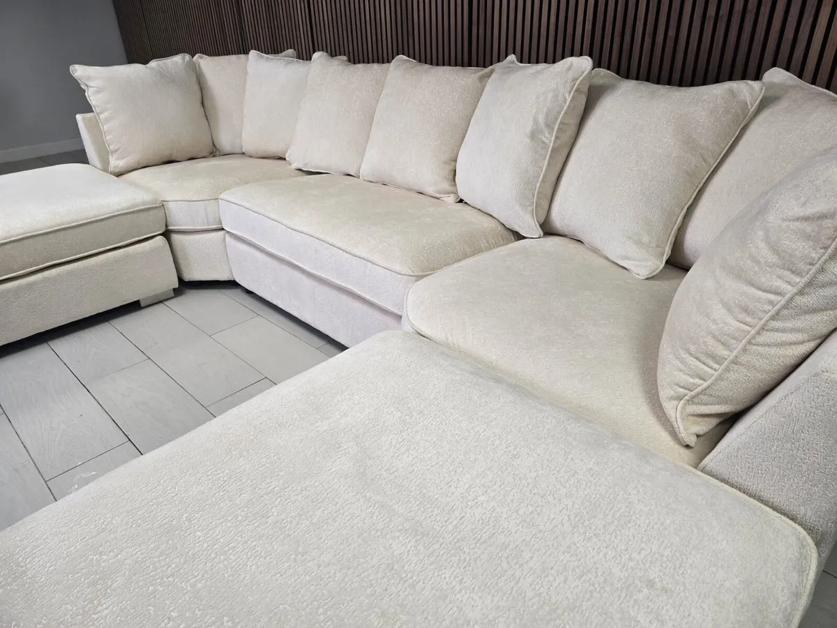 U Shape Sofa With Scatter or Fullback Cushion Sofa - Image 4