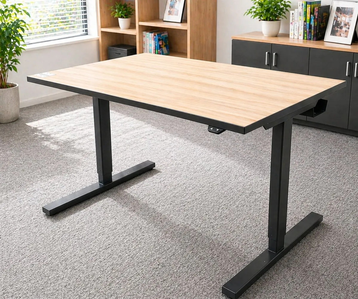 Height Adjustable Desk Oak 1200x800 - Image 1