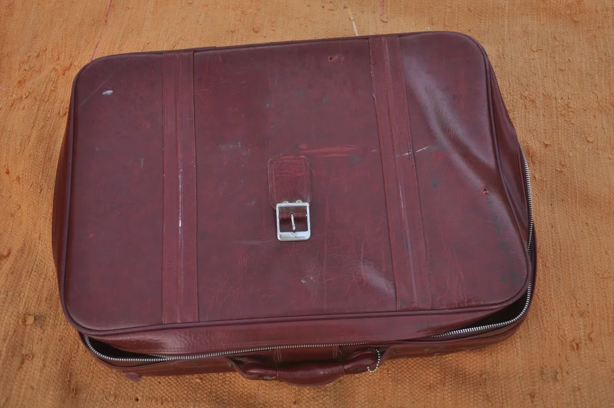 Red Vinyl Suitcase - Image 1