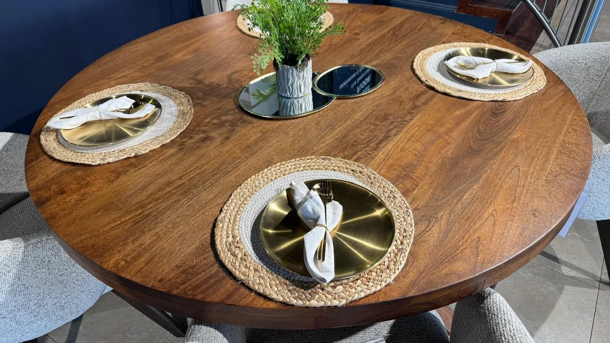 Round Dining Table, Ex Display Like New - Image 3