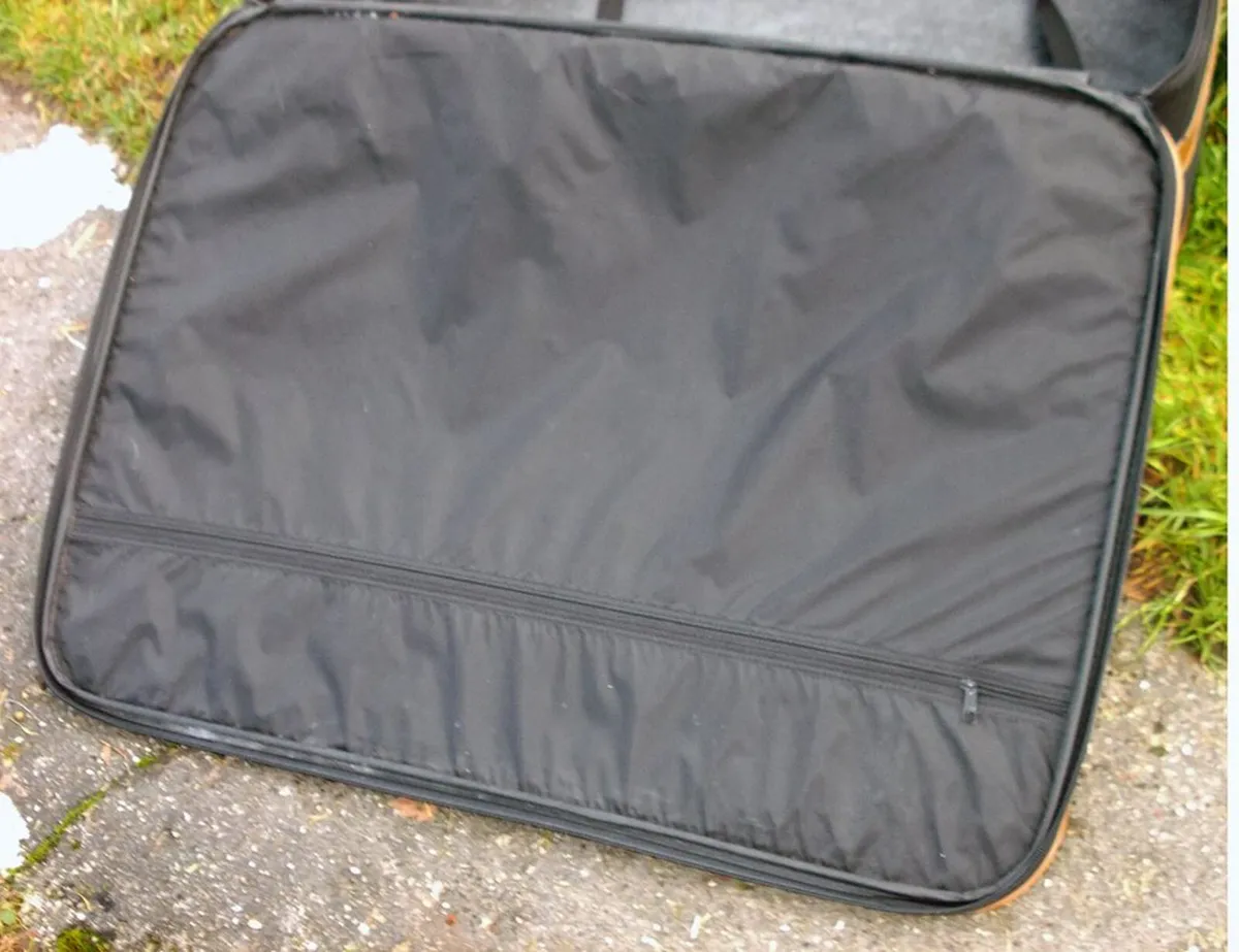 Navy Blue Suitcase with Camel Straps - Image 3