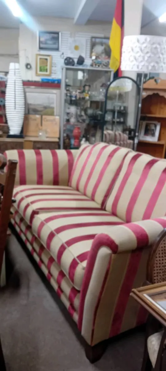 Large Plush Fabric Three Seat Sofa