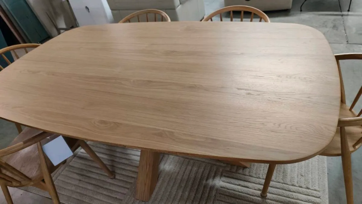 Ex Display 200cm Boat shaped Dining Table - Image 3