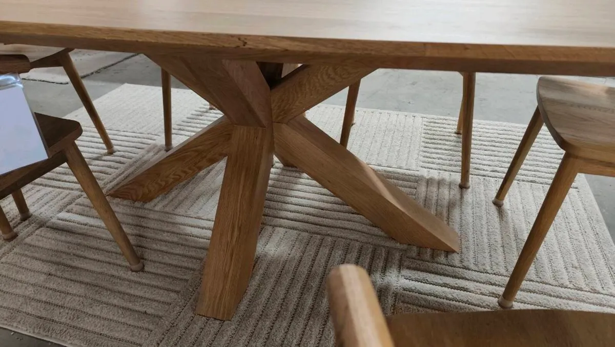 Ex Display 200cm Boat shaped Dining Table - Image 4