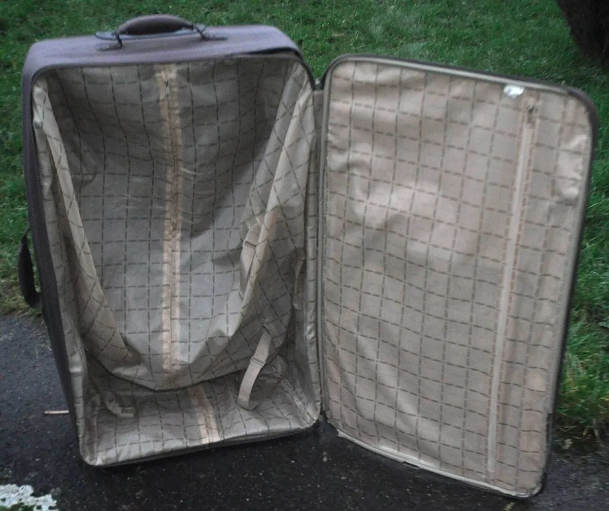 Large Dark Grey-Brown Suitcase - Image 4