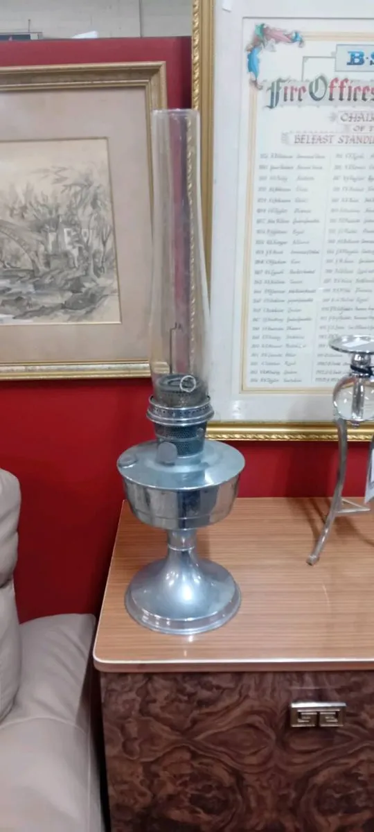 Vintage Chrome Oil Lamp - Image 2