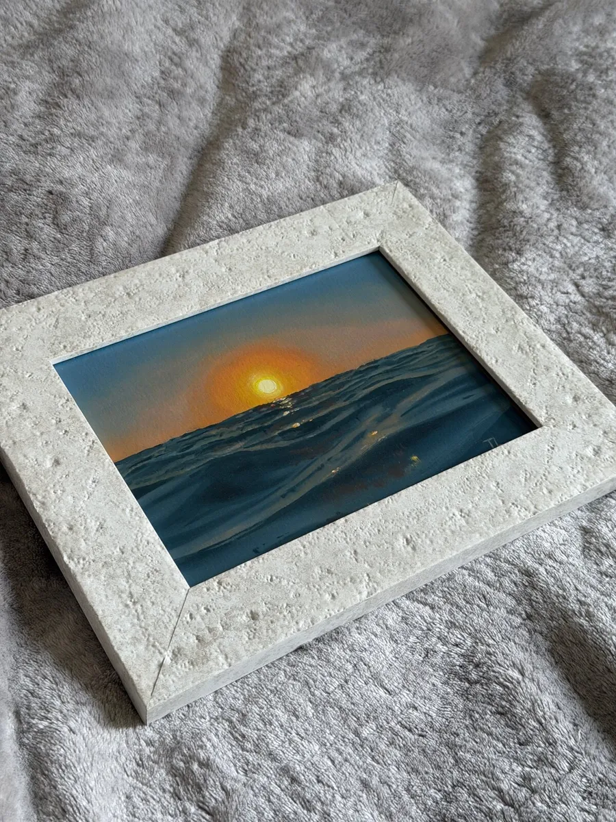 Original Oil Painting Framed, Small Wall Art, Sea - Image 4