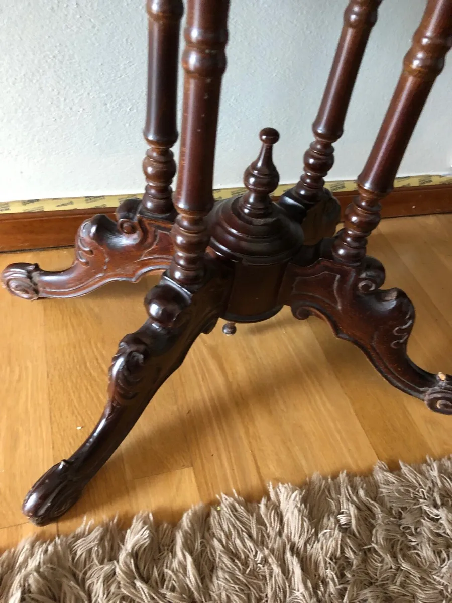 Mahogany Demi Lune Hall Table & Matching Mirror Se - Image 4
