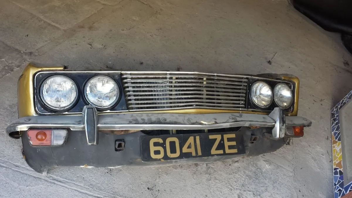70's Cool Sports Car Front Chrome Grill For Wall - Image 1