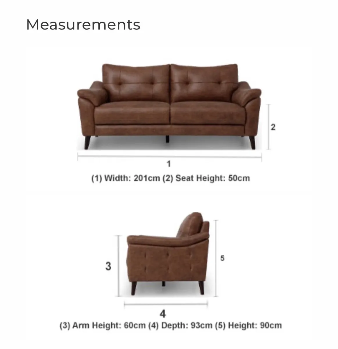 3 seater sofa & chair - Image 1
