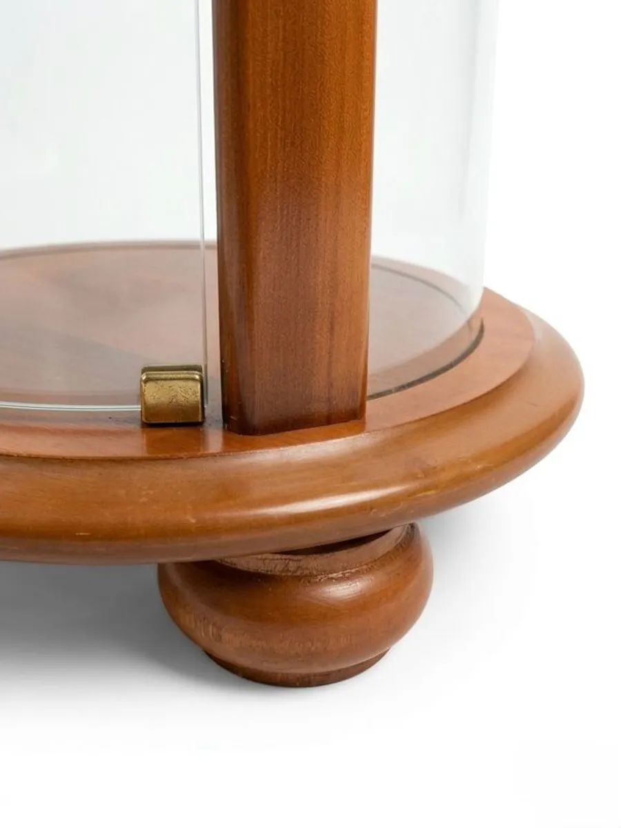 Contemporary Walnut Pedestal Display Cabinet - Image 3