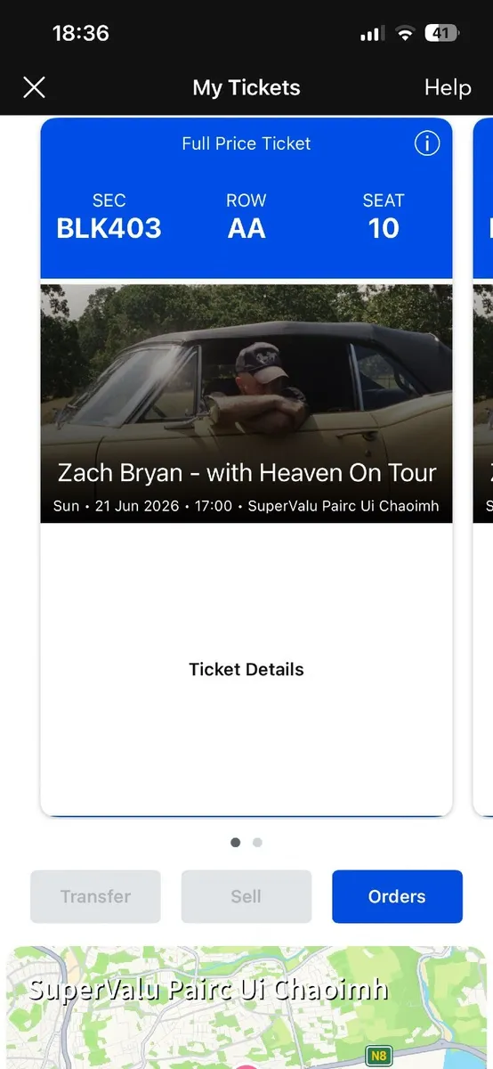 2 seated zach Bryan tickets - Image 1
