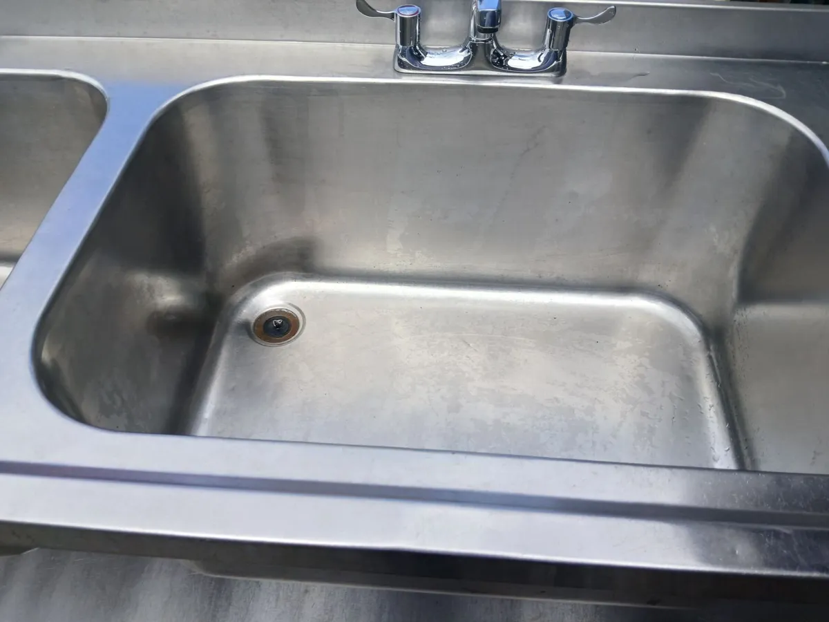 Staneless steel cabbinet double sink unit complete - Image 1