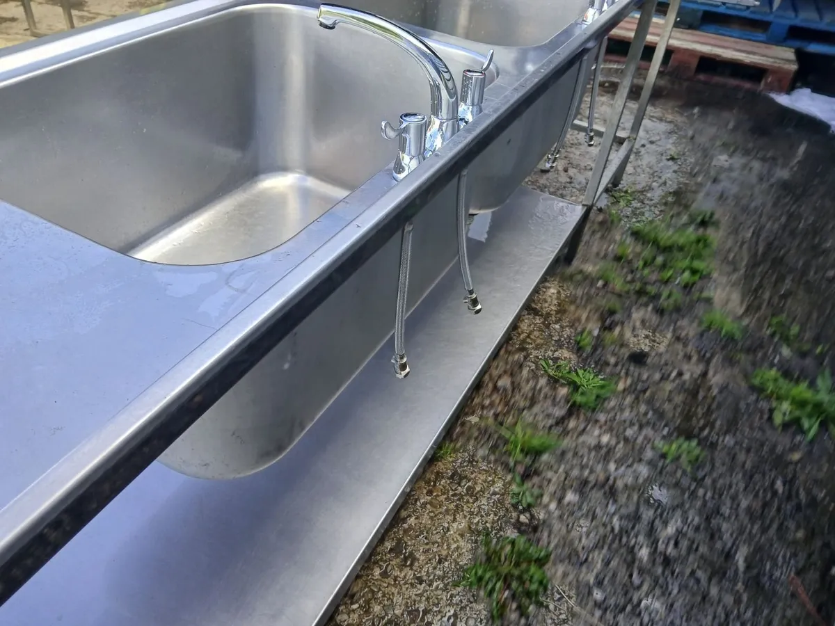 Staneless steel cabbinet double sink unit complete - Image 2