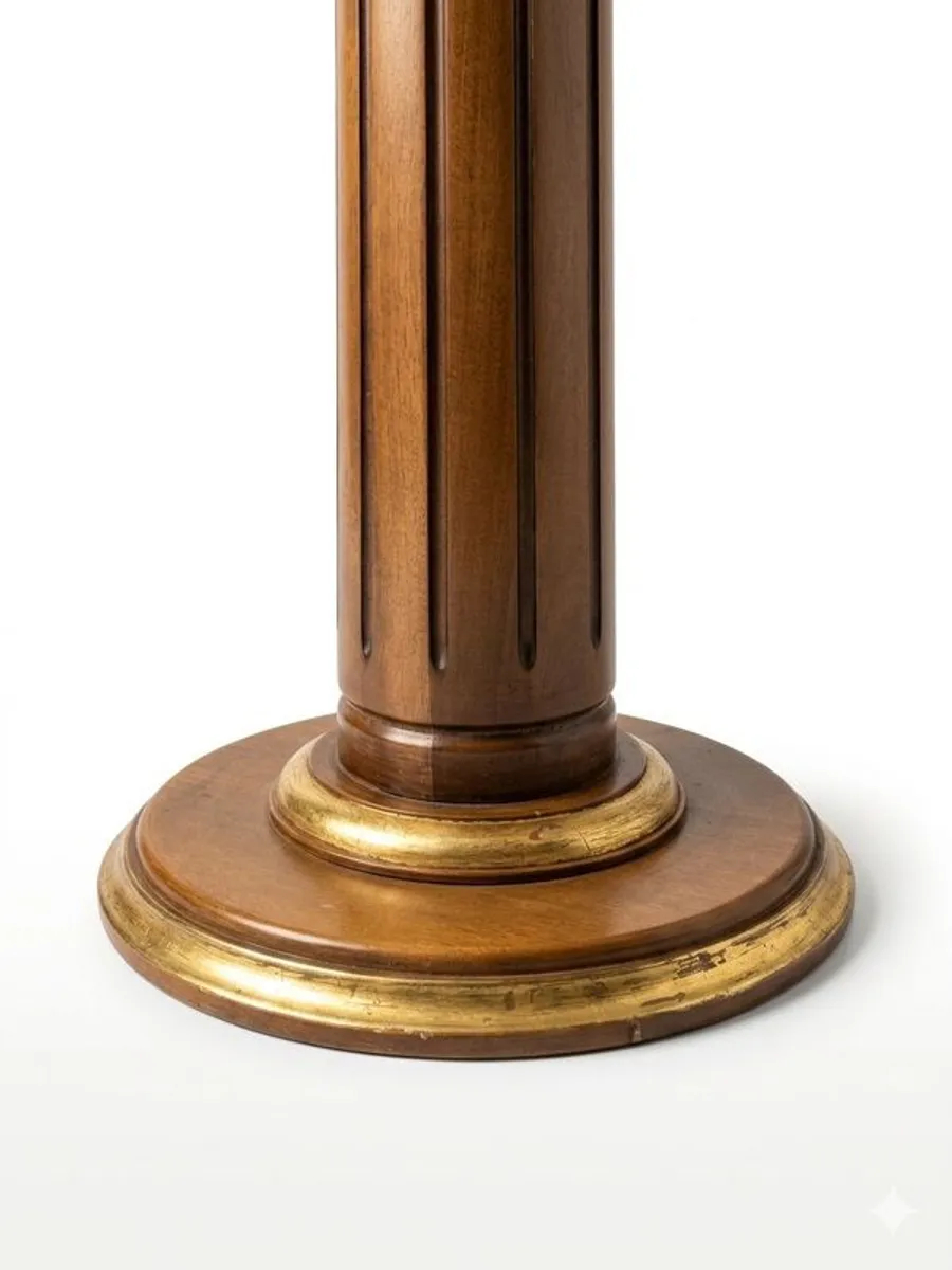 Carved French Fruit Wood & Parcel Gilt Pedestal - Image 4