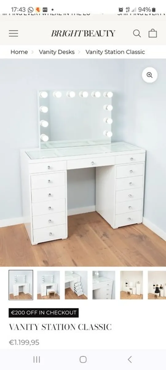 Excellent White Gloss Vanity - Image 1