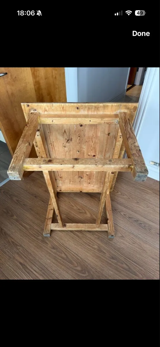 Vintage handmade wooden Coffee table - Image 4