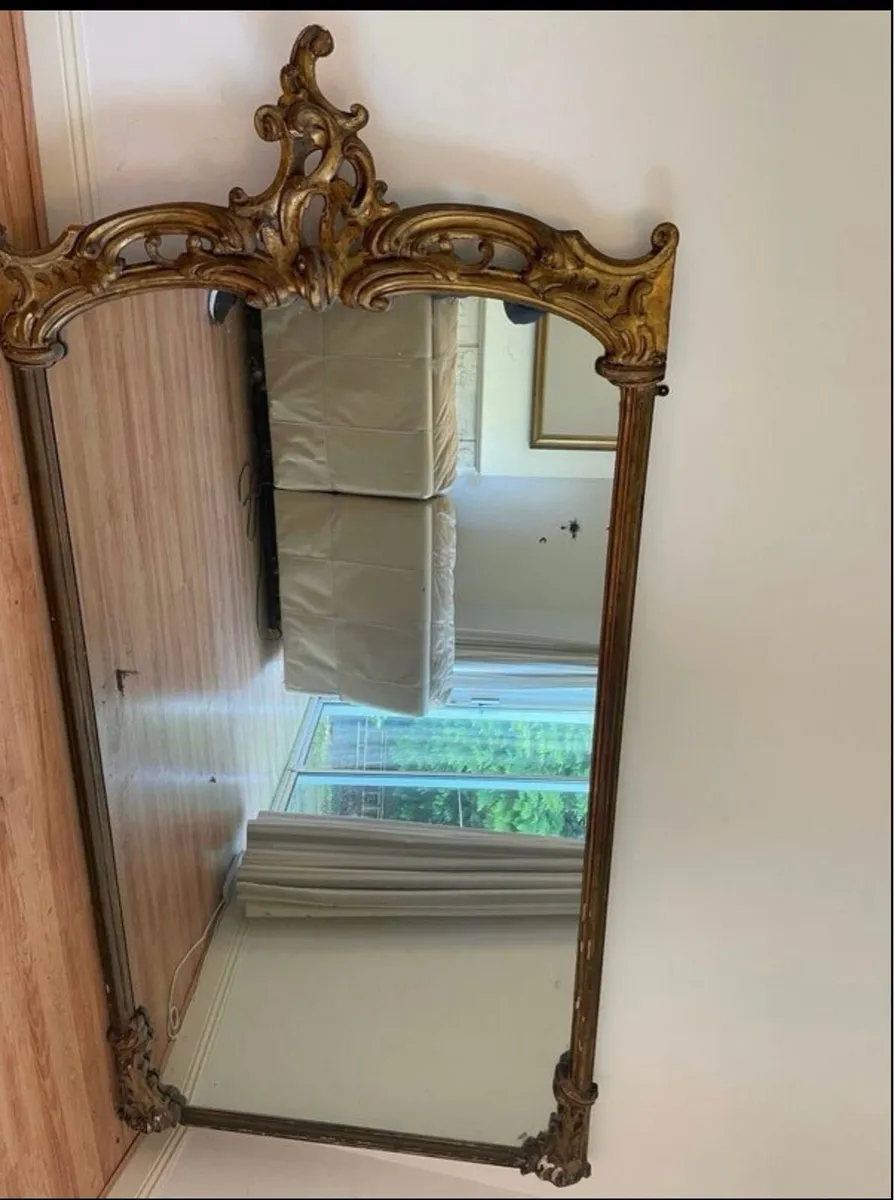 Large Victorian giltwood mirror - Image 1
