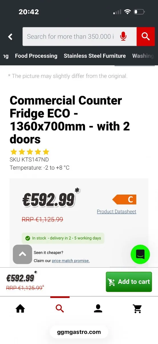 Commercial under counter fridge - Image 1
