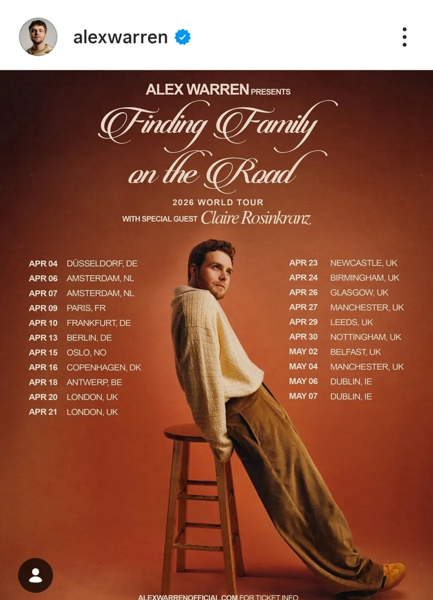 2 Alex Warren Tickets - 7th of May Dublin