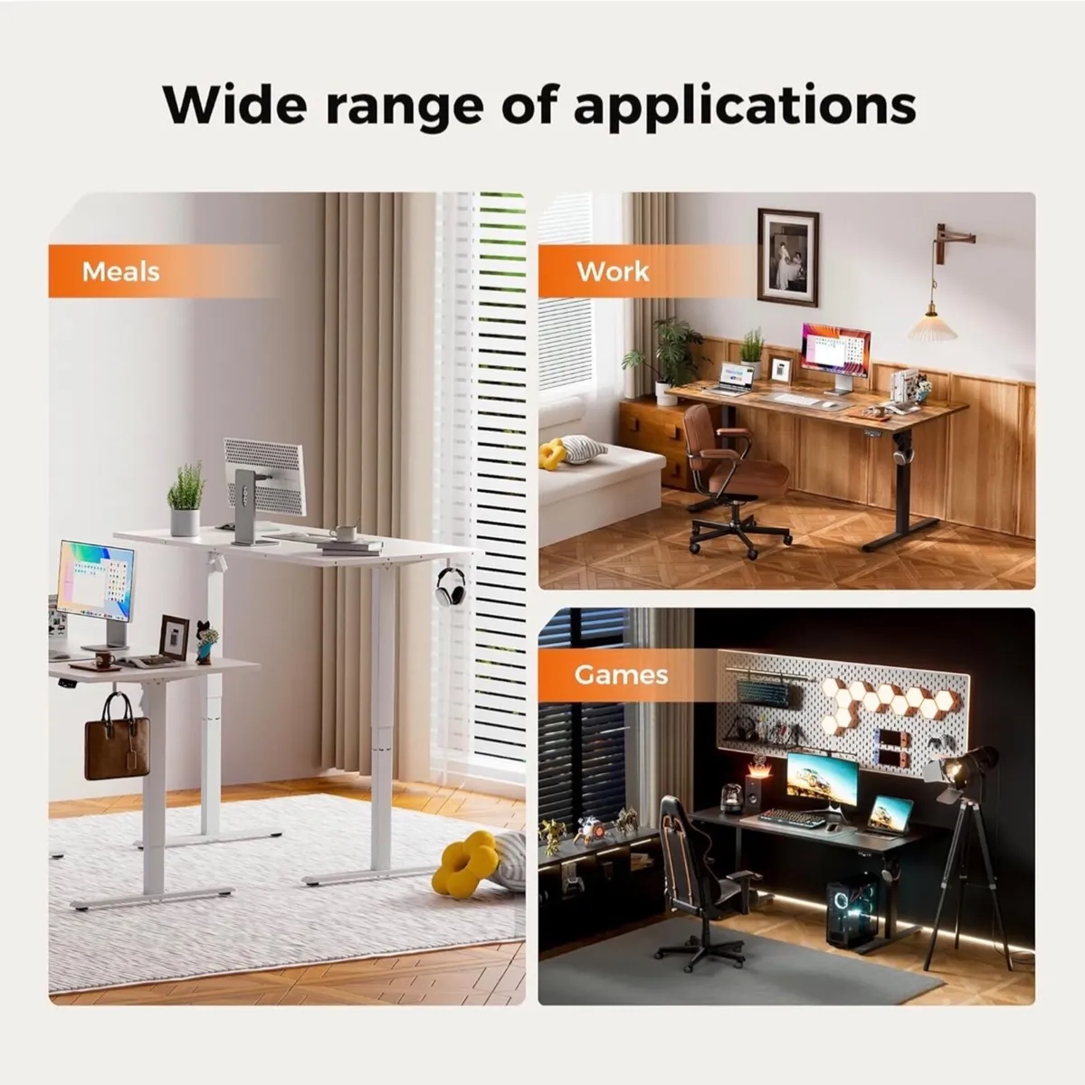 Height-Adjustable Electric Desk, 140x80 cm Sit-Sta - Image 2