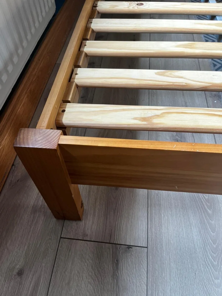 Wooden Bed frame and bookcase - Image 4