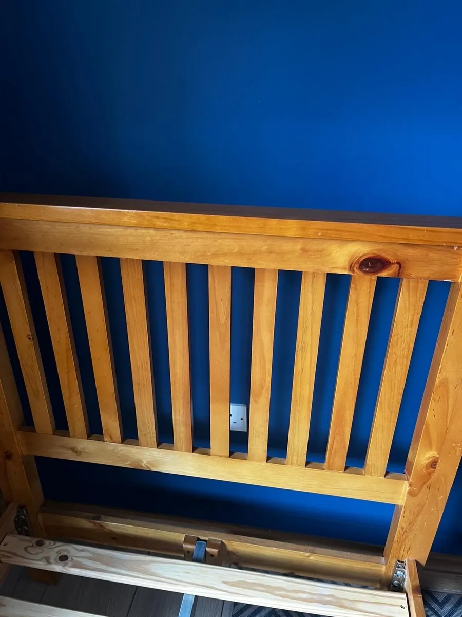 Wooden Bed frame and bookcase - Image 2