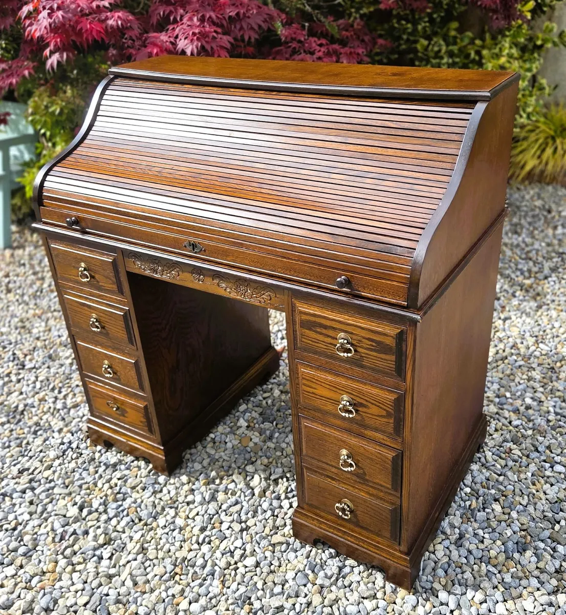 Vintage Oak  Roll Top Desk - Image 1