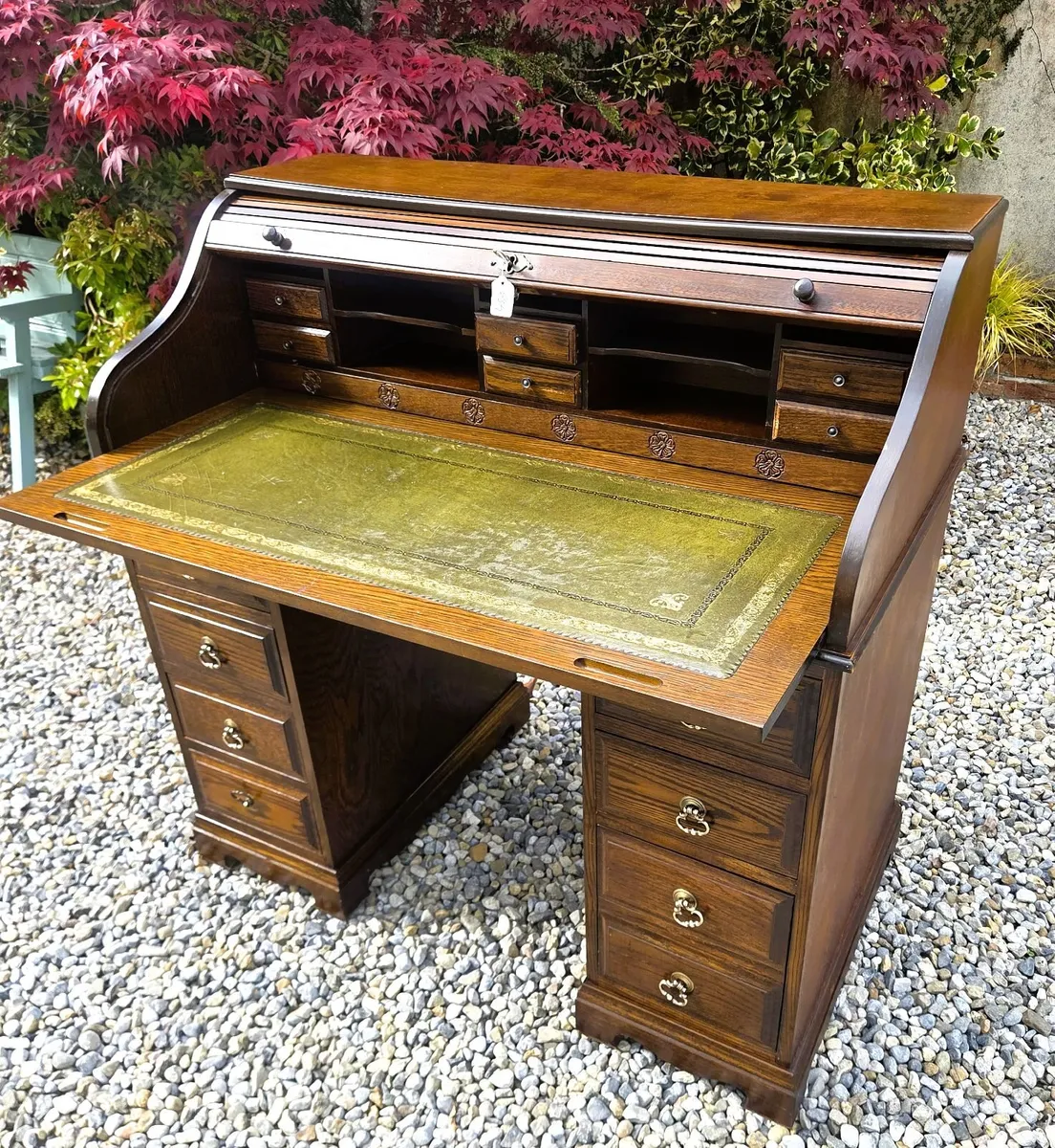 Vintage Oak  Roll Top Desk - Image 3