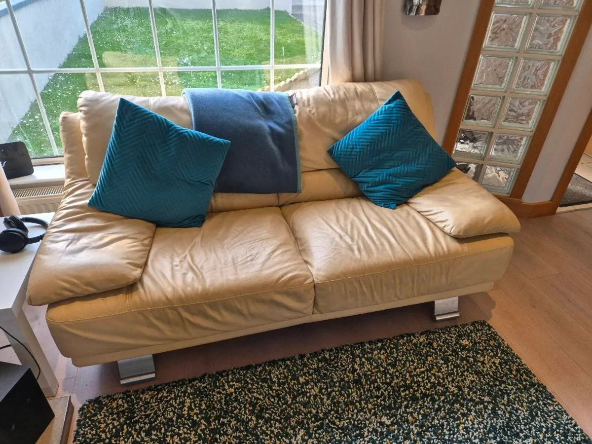 Free 2 seater and 3 seater leather sofa - Image 2