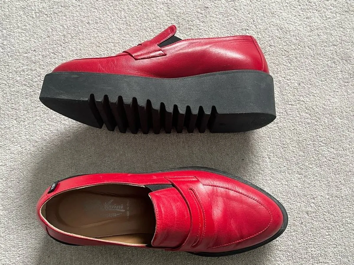 Carl Scarpa Red Wedge Loafers - Image 4