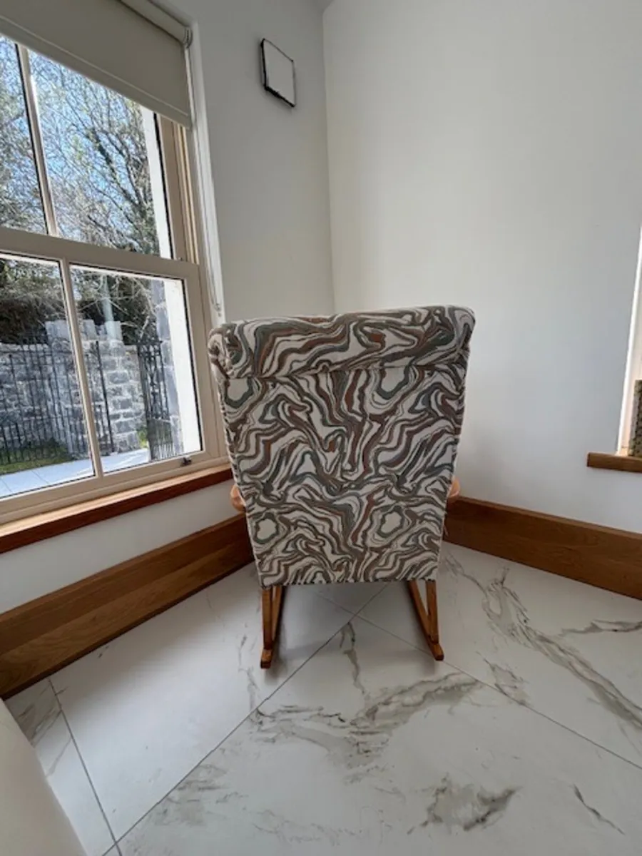 FOR SALE — Vintage Rocking Chair, Reupholstered - Image 3