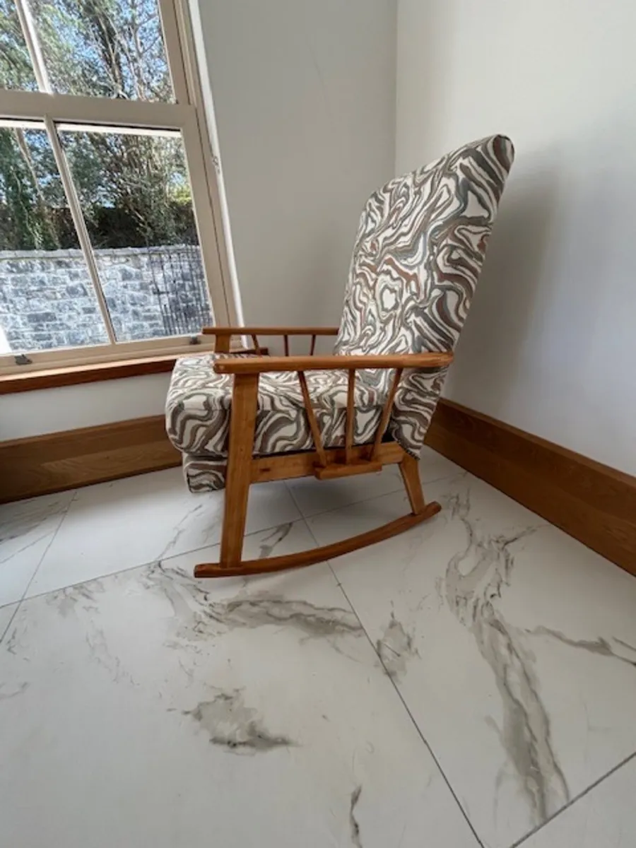 FOR SALE — Vintage Rocking Chair, Reupholstered - Image 4