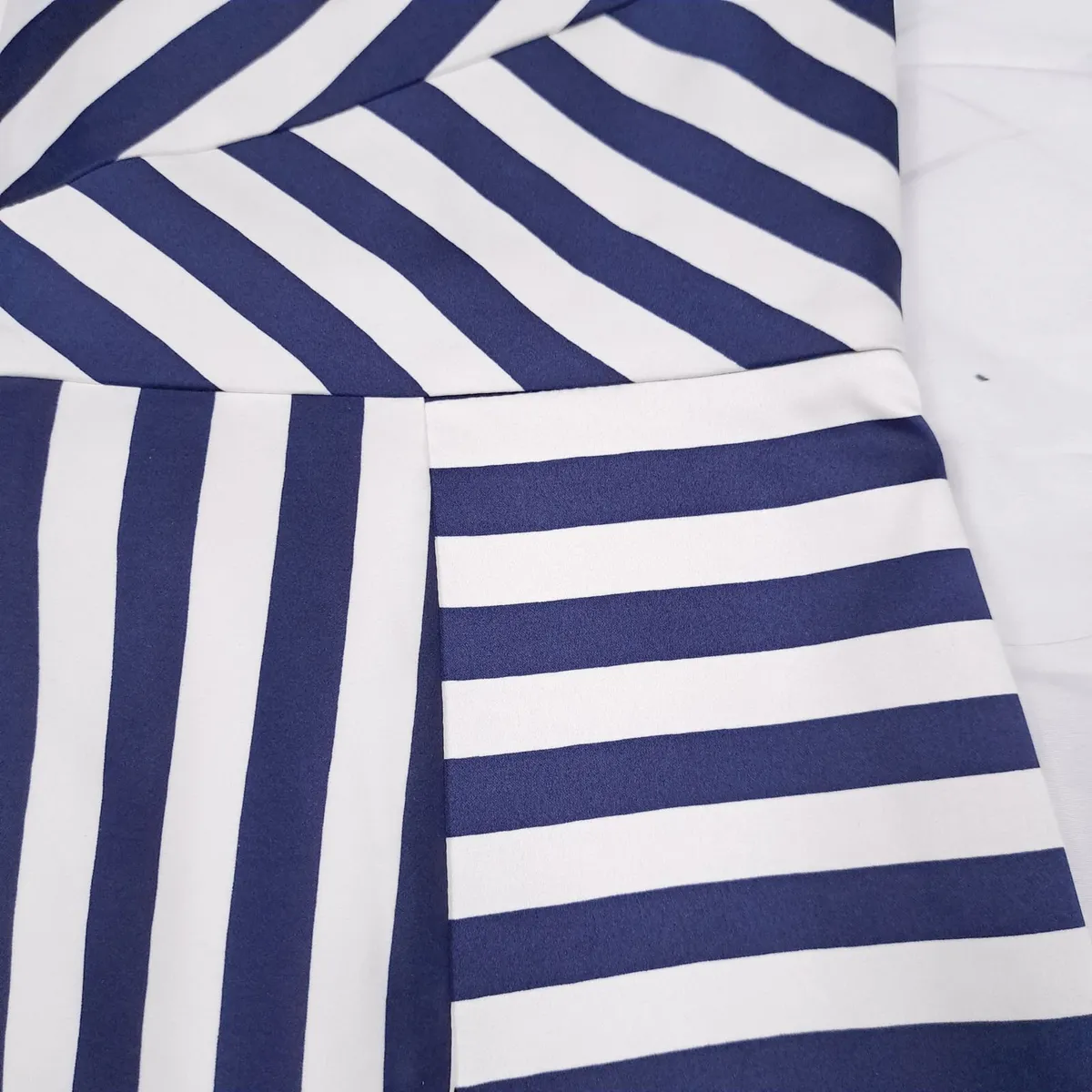 Oasis Navy White Nautical Stripe Mini Dress 8UK - Image 4