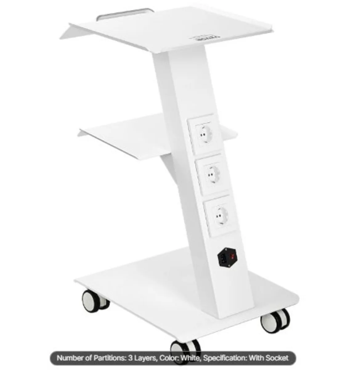 Lab Trolley, Rolling Lab Cart with Built-in Socket - Image 1