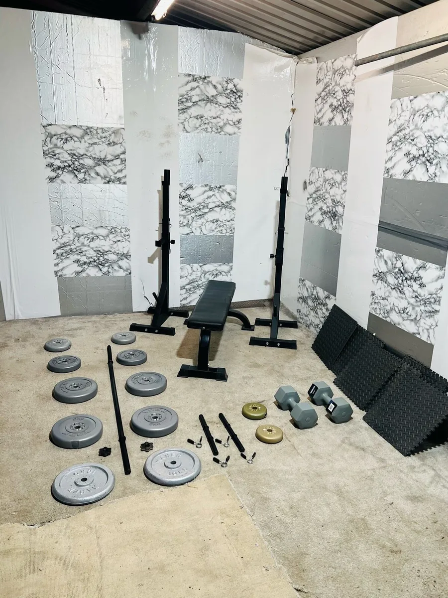 RACK STANDS WEIGHTS BARBELL DUMBBELLS BENCH - Image 1