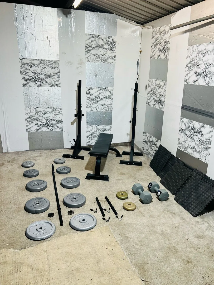 RACK STANDS WEIGHTS BARBELL DUMBBELLS BENCH - Image 2