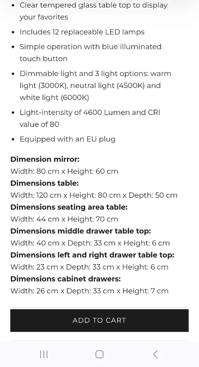 furniture  Excellent White Gloss Vanity Table - Image 2